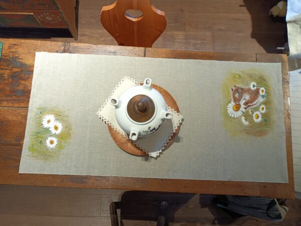 Tea towel, corsie e runner dipinti a mano - immagine 6