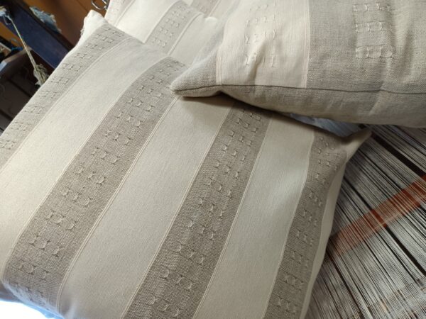 Cuscino in lino con inserti Bouquet - immagine 2
