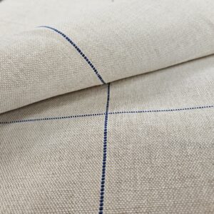 Tessuto in canapa grezza a quadri altezza 130 cm