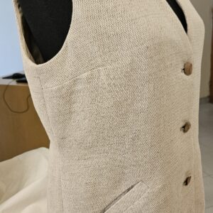 Gilet in canapa tessuto spigato